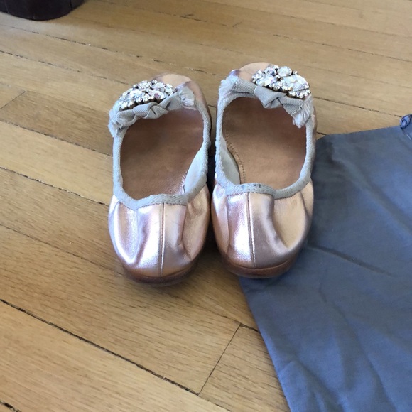 Mui Mui Open Toe Ballet Flat. Sz. 9. Metallic Rose. - Picture 8 of 8